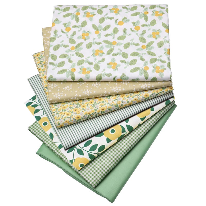 Hanjunzhao Fat Quarters Fabric Bundles,Print Floral Plaid Solid Quilting Fabric for Sewing Crafting,18 x 22 inches - Image 2